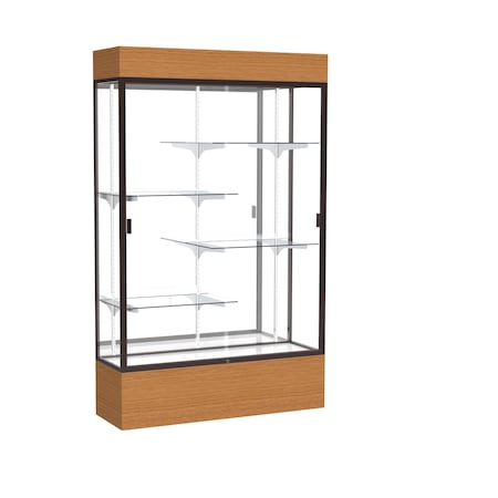 Ghent Lighted Floor Display Case 48x80x16, Mirror 2174MB-BZ-MK