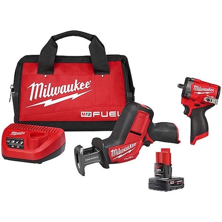 Milwaukee Tool M12 FUEL HACKZALL Kit + M12 FUEL 3/8 SIW 2520-21XC, 2562-20