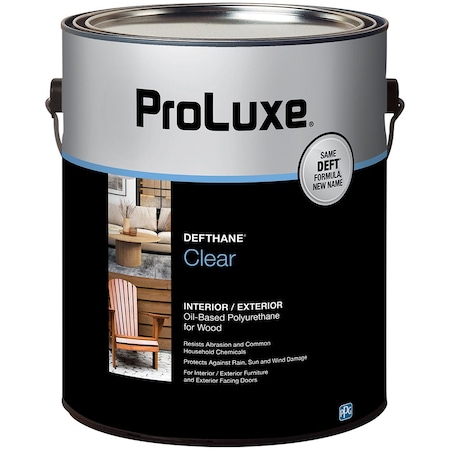 Defthane Gal Clear Interior and Exterior Oil-Based Polyurethane For Wood, Semi-Gloss PLX23