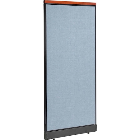Global Industrial Interion Deluxe Office Partition Panel with Pass Thru Cable, 36-1/4"W x 65-1/2"H, Blue 277550PBL