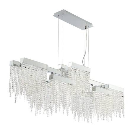 Eurofase Rossi Transitional LED Chandelier, 10-Light, 8000 Lumens, Clear/Chrome 30005-013