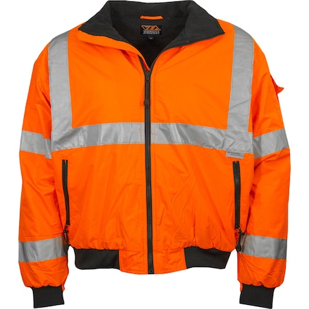 Reflective Apparel ANSI Type R Class 3 Water-Resistant 3-Seasons Jacket, Inner Liner 421ST-OR-XL