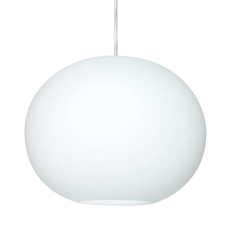 Besa Lighting Besa Jordo Pendant, Opal Matte, Satin Nickel Finish, 1x 11W LED 1JT-477507-LED-SN