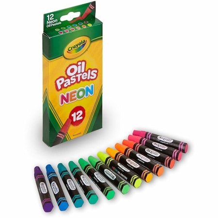 Crayola Oil Pastels, Neon, 12 Count, PK6 524613