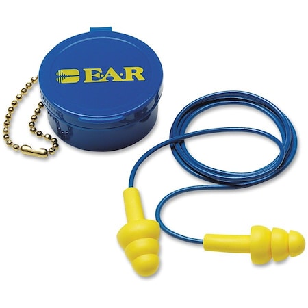 3M E-A-R UltraFit Reusable Corded Ear Plugs, Flanged Shape, NRR 25 dB, Plastic Case, 1 Pair 340-4002