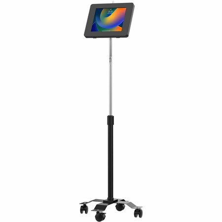 Cta Digital Compact Mobile Floor Stand with Universal Security Enclosure Black PAD-PARACGS