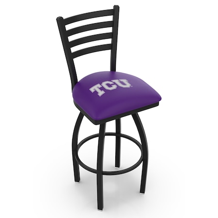 Holland Bar Stool Co 25" Blk Wrinkle TCU Swivel Bar Stool, Ladder Back L01425TexChr