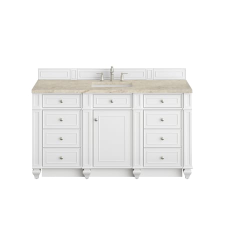 James Martin Vanities Bristol 60" Single Vanity, Bright White, w/ 3 CM Tajnar Eclos Top w/FreePower Wireless Charger 157-V60S-BW-FTJR