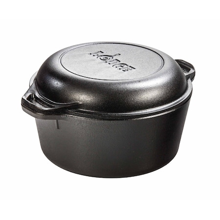Lodge 5 Quart Cast Iron Double Dutch Oven L8DD3