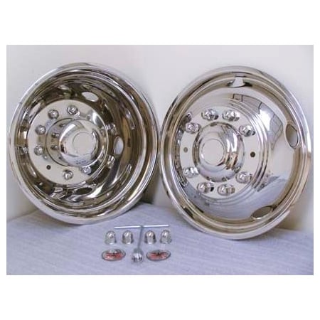 Phoenix Usa WHEEL SIMULATORS Fits 195 Inch Diameter 10 Lug Single Wheels Front Polished Stainless Steel Bol NF20F