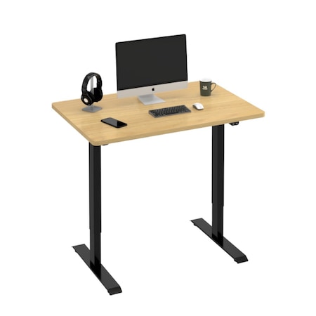 4Dock 55in W x 30in D White Particleboard Tabletop Electric Standing Desk w/ Single-Motor and 2-Stage leg ET114-N