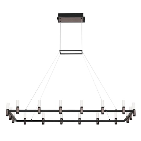 Eurofase Admiral Contemporary LED Chandelier, 1-Light, 1700 Lumens, Soft White/Matte Black/Brass 37048-013