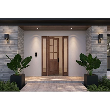 Doornmore G5006, 65.25" x 98" ( 36" Door + 2x12" Side) Left Hand, Mahogany SDL 6 Lite, 1/2 Lite Exterior Door G5006-SW-3696-G101-SL_1-2_LI