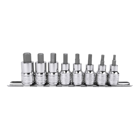 Genius Tools 8 Pc. 1/2inDr. metric Hex Bit Socket Set BS-408H