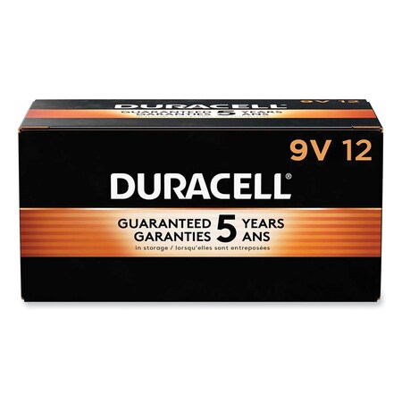 Duracell CopperTop Alkaline 9V Batteries, PK12 PK MN1604BKD