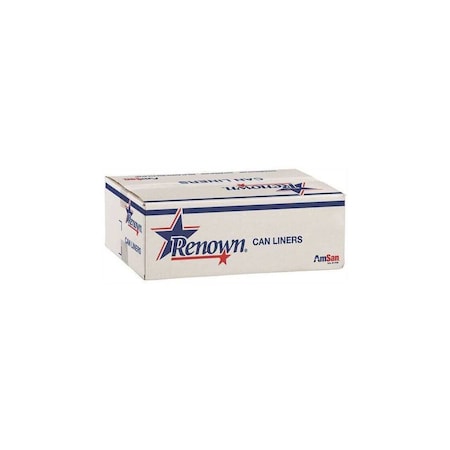 Renown Can Liner, 33 Gal., 9 Mic, Low-Density, Clear, 33" X 40", 500PK REN10405-CA