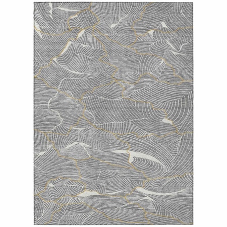 Homeroots 10' X 14' Gray Brown And Ivory Abstract Washable Indoor Outdoor Area Rug 601067