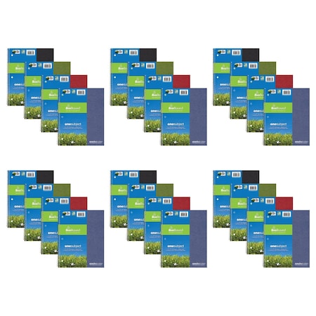 Roaring Spring Case of Wirebound Notebooks, 11"x9", 1 Sub & 1 Pkt, 100 sht, Asstd Covers, College Ruled w/Margin, PK24 13362cs