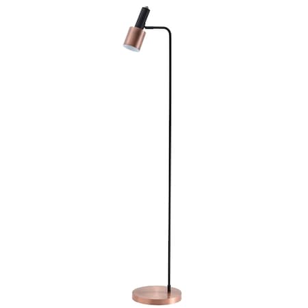 Jonathan Y Brady 59.50" Metal LED Task Floor Lamp, Copper/Black JYL6102A