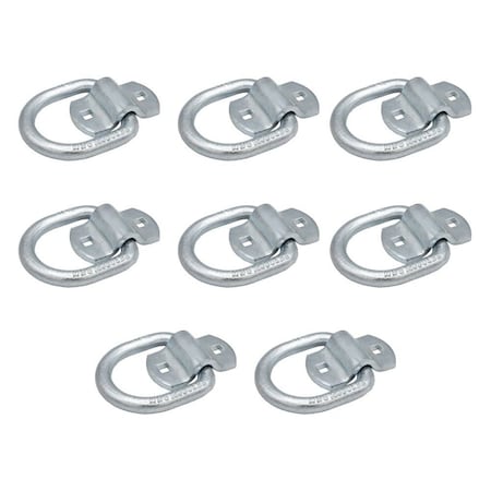 Mytee Products 1/2in Bolt-On D Ring Tie Down Anchor WLL # 4,000 lbs - White Blue Zinc, 8PK D-Ring12-BOx8