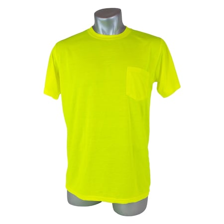 Malta Dynamics Hi-Vis Short Sleeve Shirt, Polyester, Hi-Vis Yellow, M SHS0012