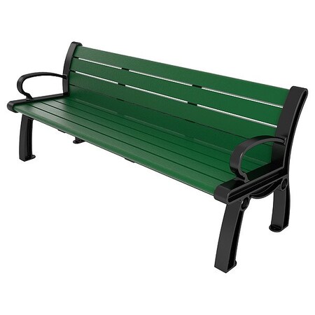 Ultrasite Heritage Outdoor Bench, 72 in L, Green PB 6GREBFHER