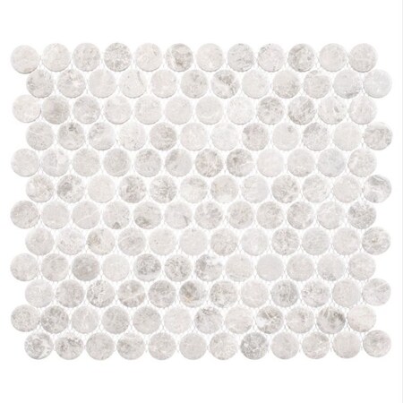 Andova Tiles SAMPLE-Estavo Grey 3/4-in. Penny Round Stone Inspired Matte Porcelain Floor & Wall Mosaic Tile SAM-ANDESTA1250