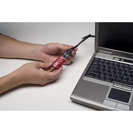 Brady Power Cord Lockout, Red, Brass, 0 Max. No. of Padlocks, 9/16 in Max. Shackle Dia. 65673