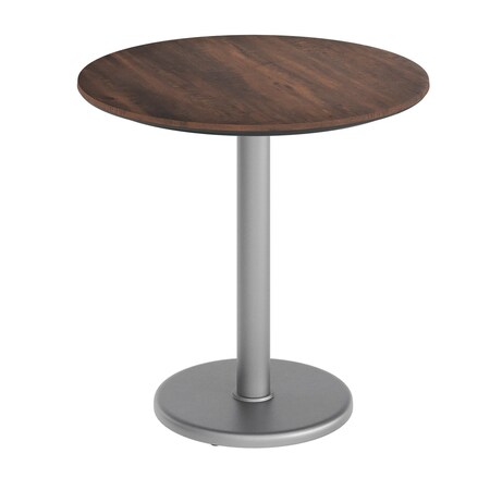 Flash Furniture Acadia 31.25 in Round Indoor Outdoor Tabletop, Dark Brown with TopGuard HPL, 18 in Round ST-RD31-WBR-TR18S-GG