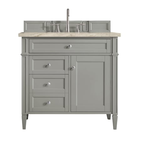 James Martin Vanities Brittany 36" Single Vanity, Urban Gray, w/ 3 CM Tajnar Eclos Top 650-V36-UGR-3TJR