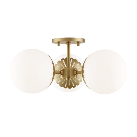 Mitzi Paige 3 Light Semi Flush 16.25 In. Aged Brass H193603-AGB