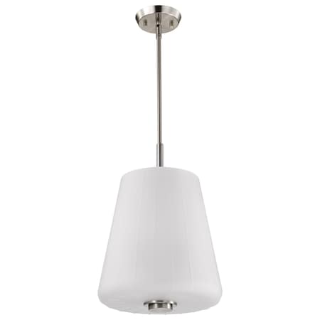 Nuvo Lune, 3 Light Pendant, Brushed Nickel Finish, Etched White Glass 60/8228