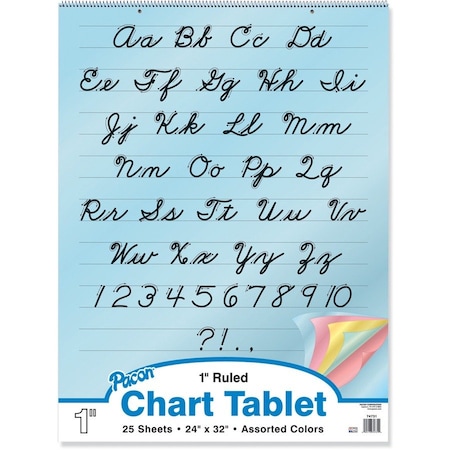 Pacon Colored Paper Chart Tablet, Ruled, 24 x 32, 25 Shts/Tablet, PK2 74731