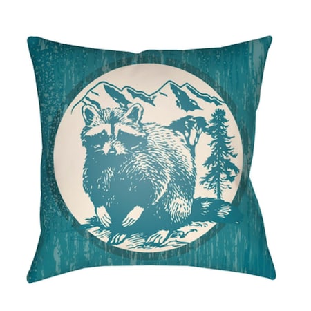 Artistic Weavers Lodge Cabin Raccoon Ridge Poly Filled Pillow - Teal & Beige - 20 x 20 in. LGCB2002-2020