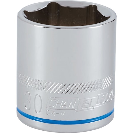 Channellock 1/2'' Drive 30 mm 6-Point Shallow Metric Socket 302836