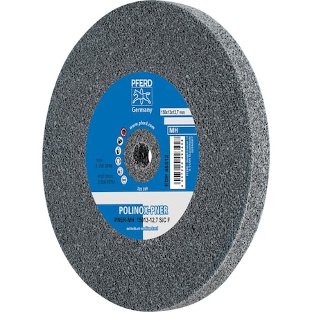 Pferd PFERD POLINOX Unitized Wheel, 6in x 1/2 x 1/2, Fine, MH, 6SF, Silicon carbide 48512