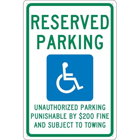 Nmc State Handicapped Reserved Parking Sign Tennessee, TMS335G TMS335G