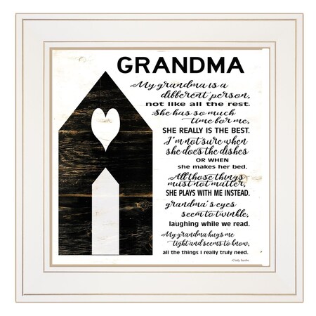 Homeroots My Grandma White Framed Print Wall Art 404769