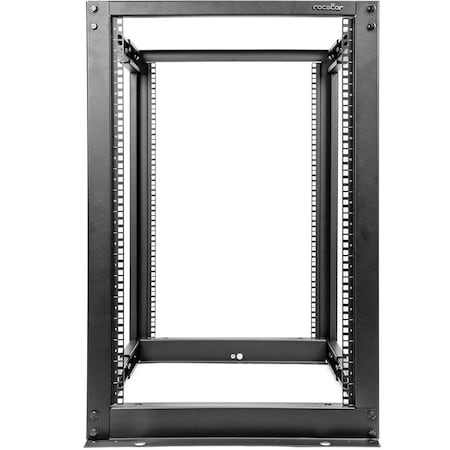 Rocstor SolidRack 18U Adjustable Depth Open Frame 4 Post Rack w/ Casters Y10E023-B1