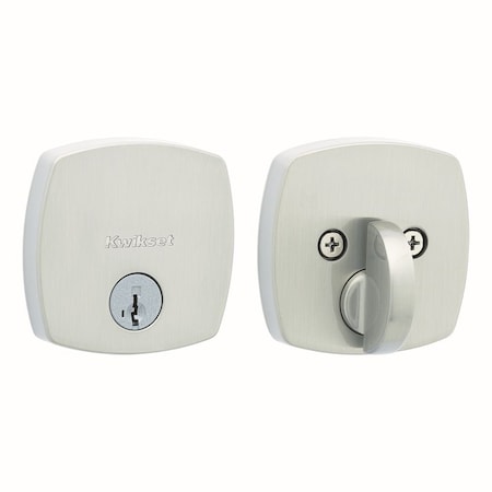 Kwikset Residential Deadbolts Single Cylinder Satin Nickel 258MDT-15S.STRKP