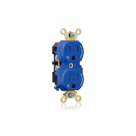 Leviton PlugsandRcptcls, 15A, 125VAC, Bl, Nylon, PK1 5262-2PB