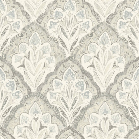 Chesapeake Mimir Grey Quilted Damask Wallpaper 3125-72340
