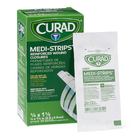 Medline CURAD Sterile Medi-Strip Wound Closure, 1/4in x 1-1/2in, 300PK NON250114Z