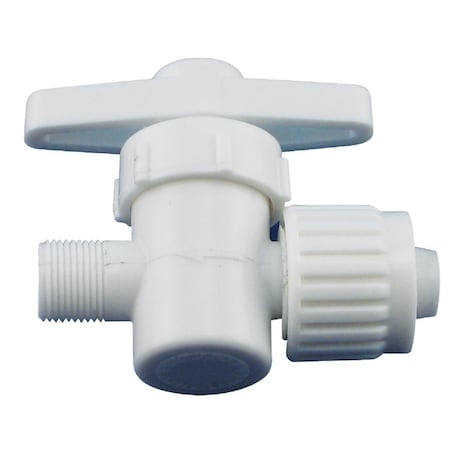 Flair-It 1/2'' P x 3/8'' Compression Plastic White Straight Valve 16892