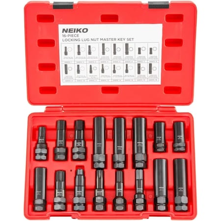 Neiko Lug-Nut Key Set, SAE and Metric 02457A