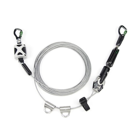 Msa Safety MSA Temporary Cable Horizontal Lifeline for 2 Workers, 60' with bypass shuttles 10219289