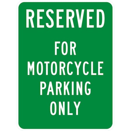 Lyle Reserved For Motorcycle Parking Only, 18x24, Non-Reflective, Green G-11342-NA_18x24