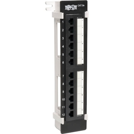 Eaton Tripp Lite Series 12-Port Wall-Mount Cat5e Patch Panel, 568B, RJ45 Ethernet, TAA N050-012