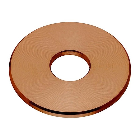 Zoro Select Flat Washer, For Screw Size 7/16 in , Copper Plain Finish, 2 PK WASB71WCU