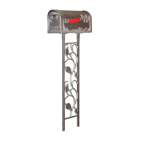 Special Lite SCB-1005-450-SW Hummingbird Curbside with Floral Mailbox Post, Swedish Silver SCB-1005_450-SW